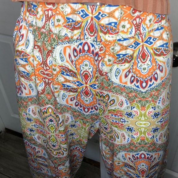 Sunny Leigh NWT Women’s Knit Print Pants color India Orange size Lg - Picture 3 of 4